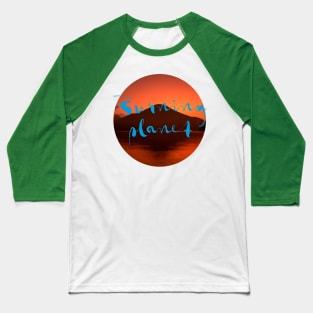 BURNING PLANET (blue) Baseball T-Shirt